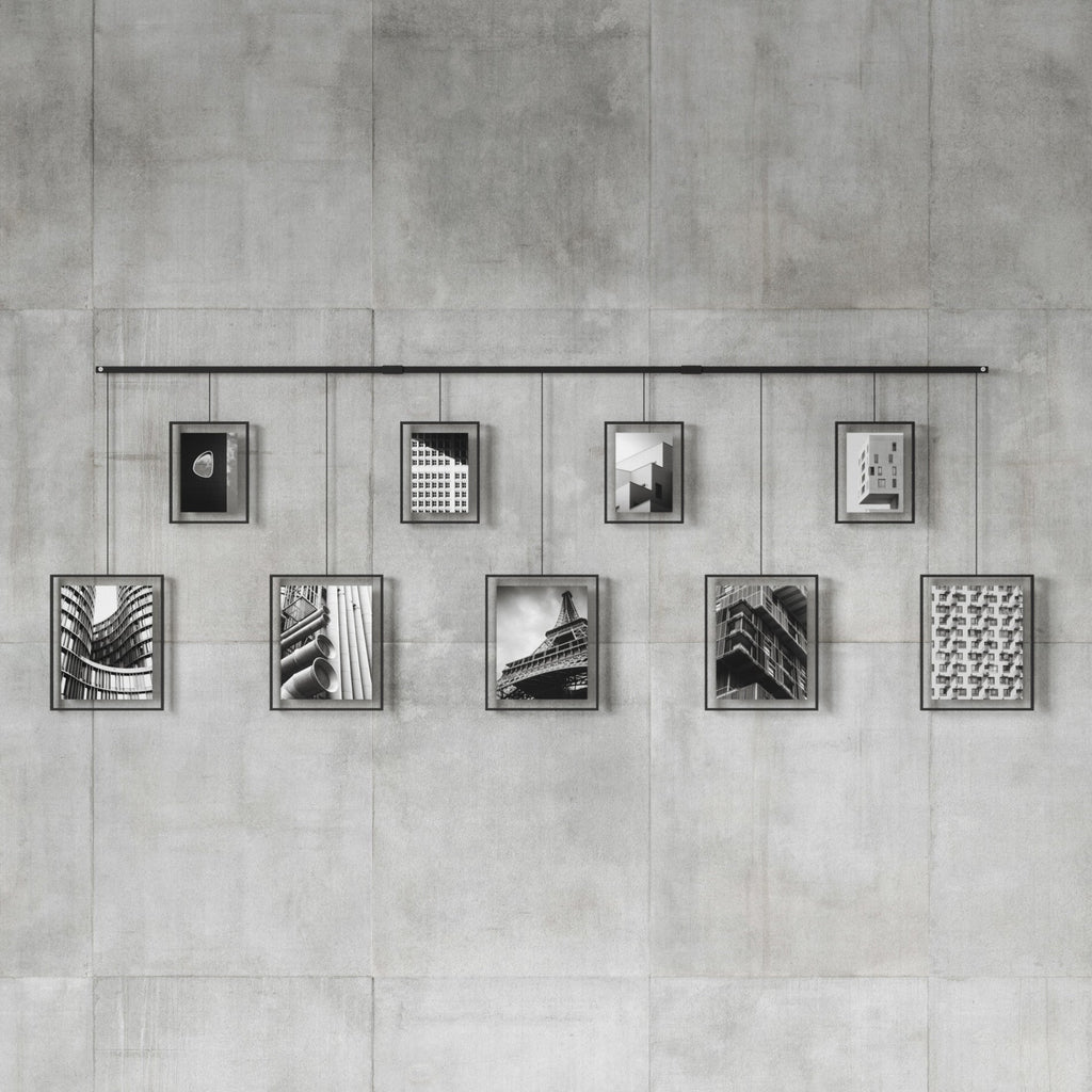 Cadres photo muraux d'exposition, lot de 9