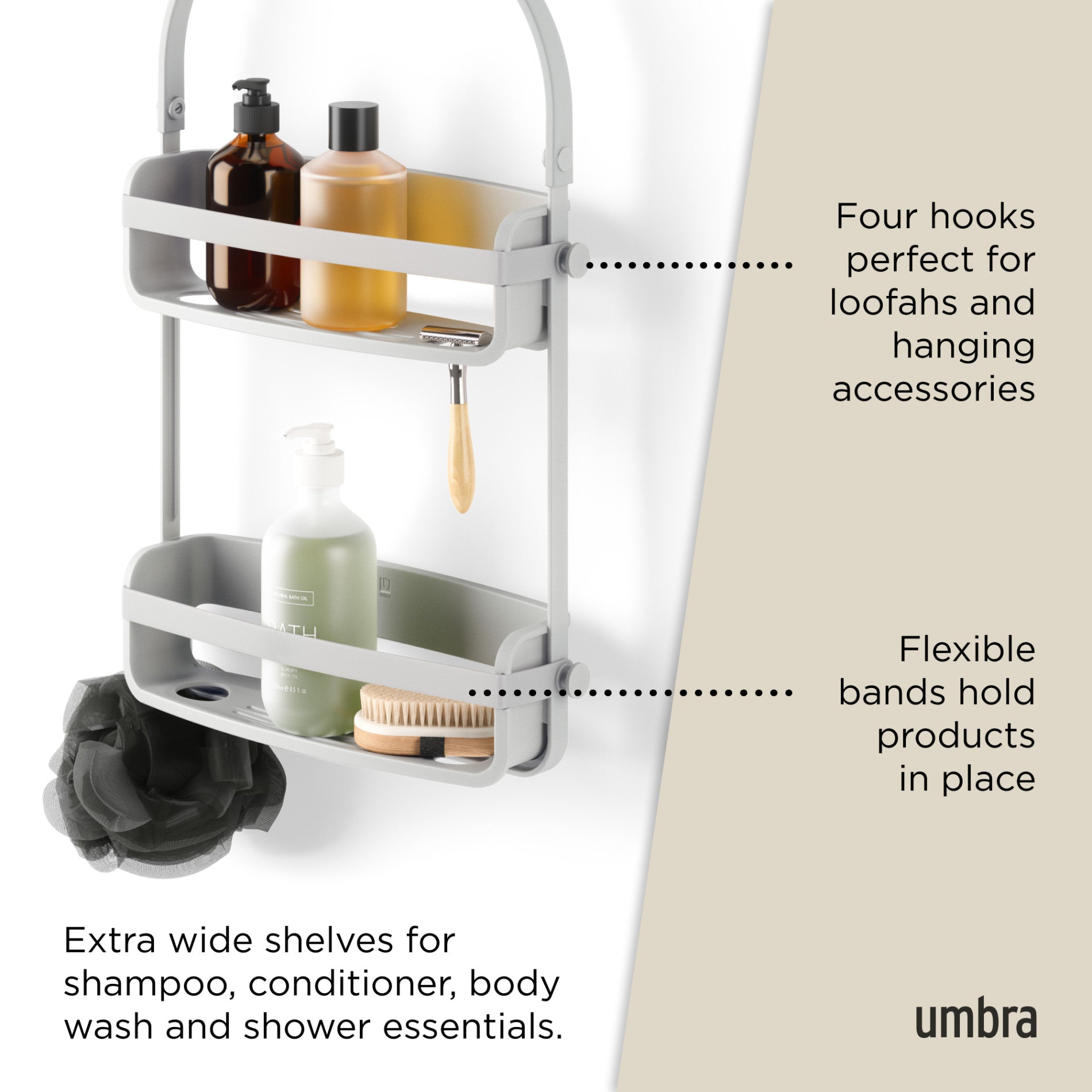 Étagère de douche flexible