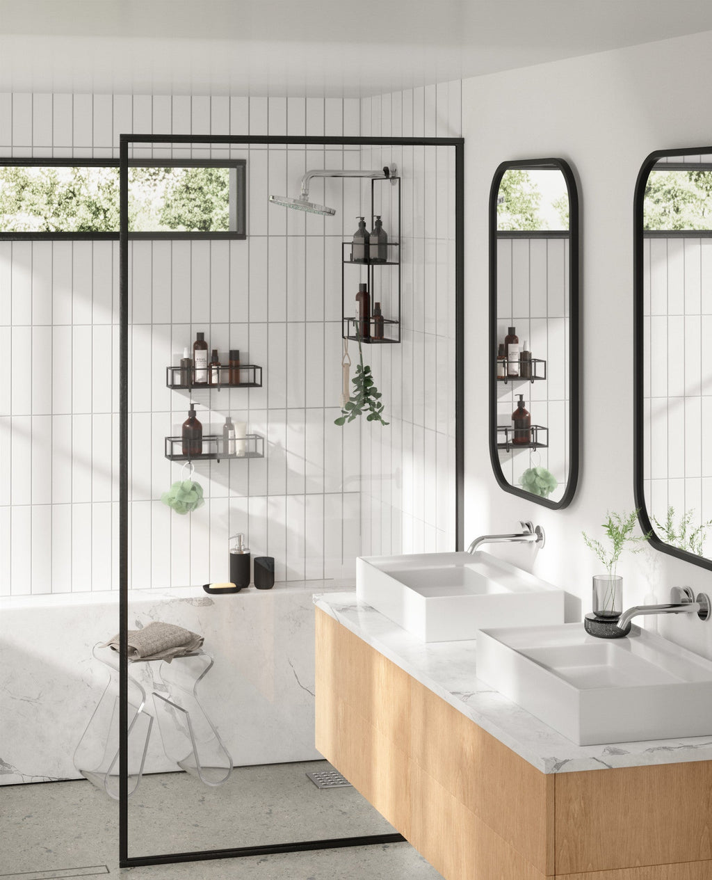 Bacs de douche adhésifs Cubiko, lot de 2