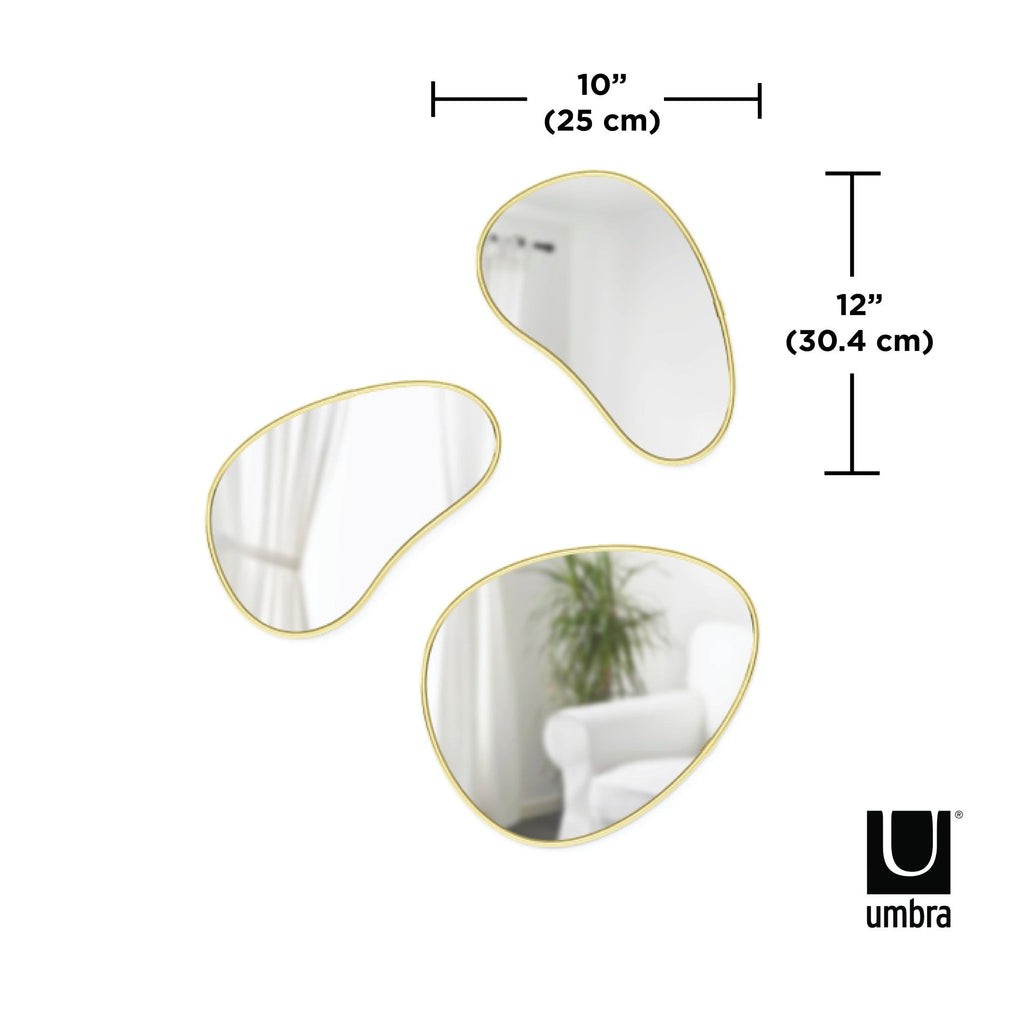 Miroirs muraux Hubba Pebble, lot de 3