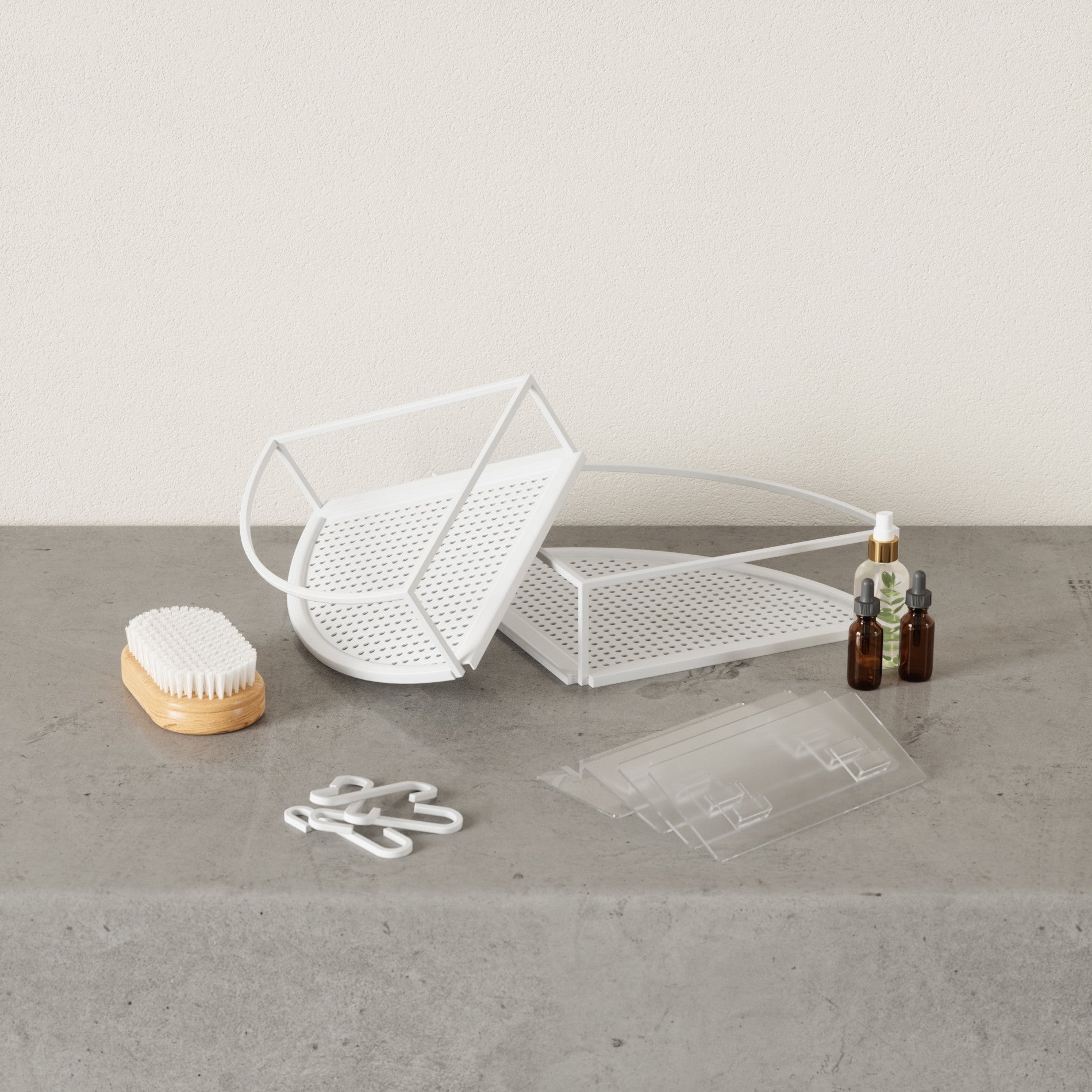 Corbeilles d'angle adhésives Cubiko, lot de 2