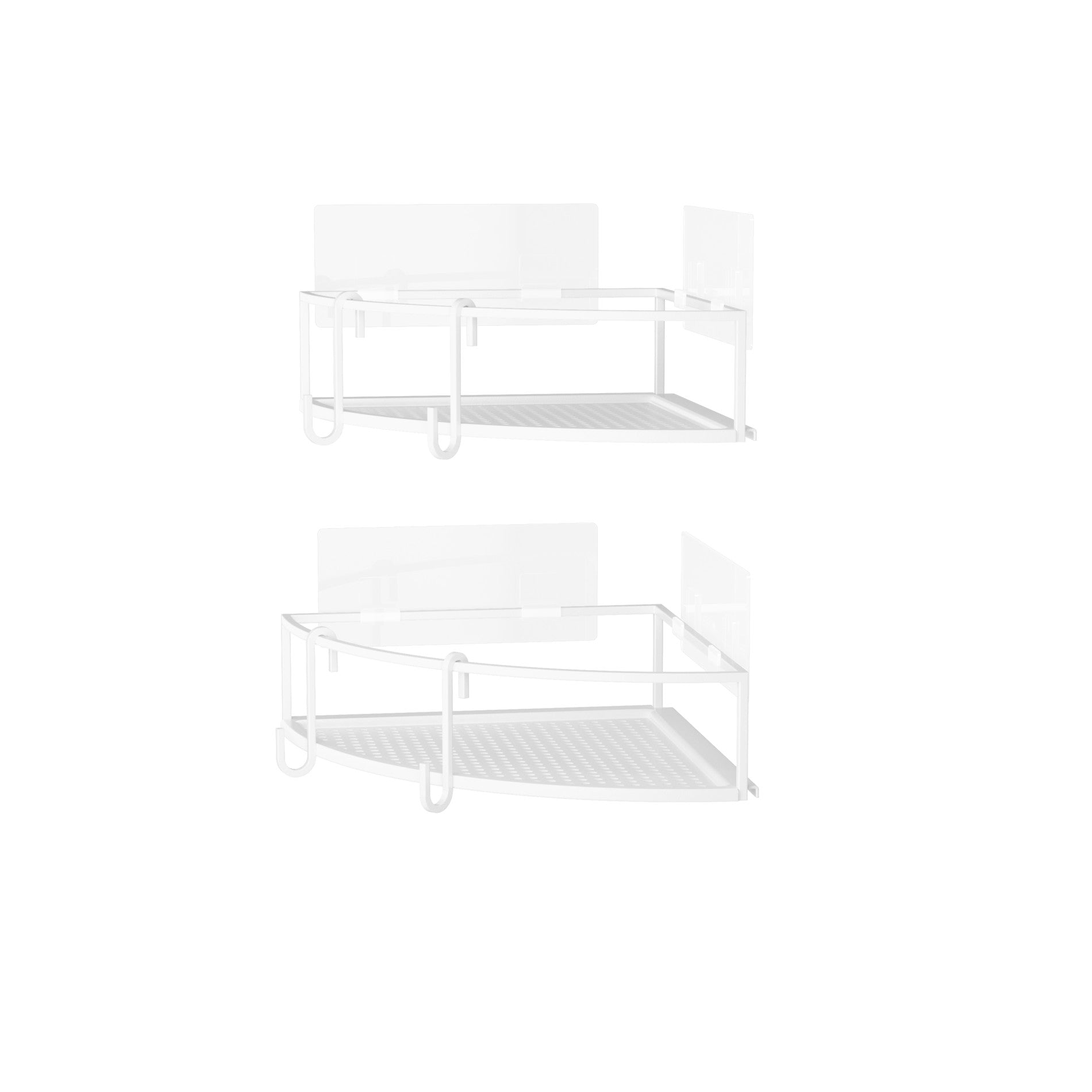 Corbeilles d'angle adhésives Cubiko, lot de 2