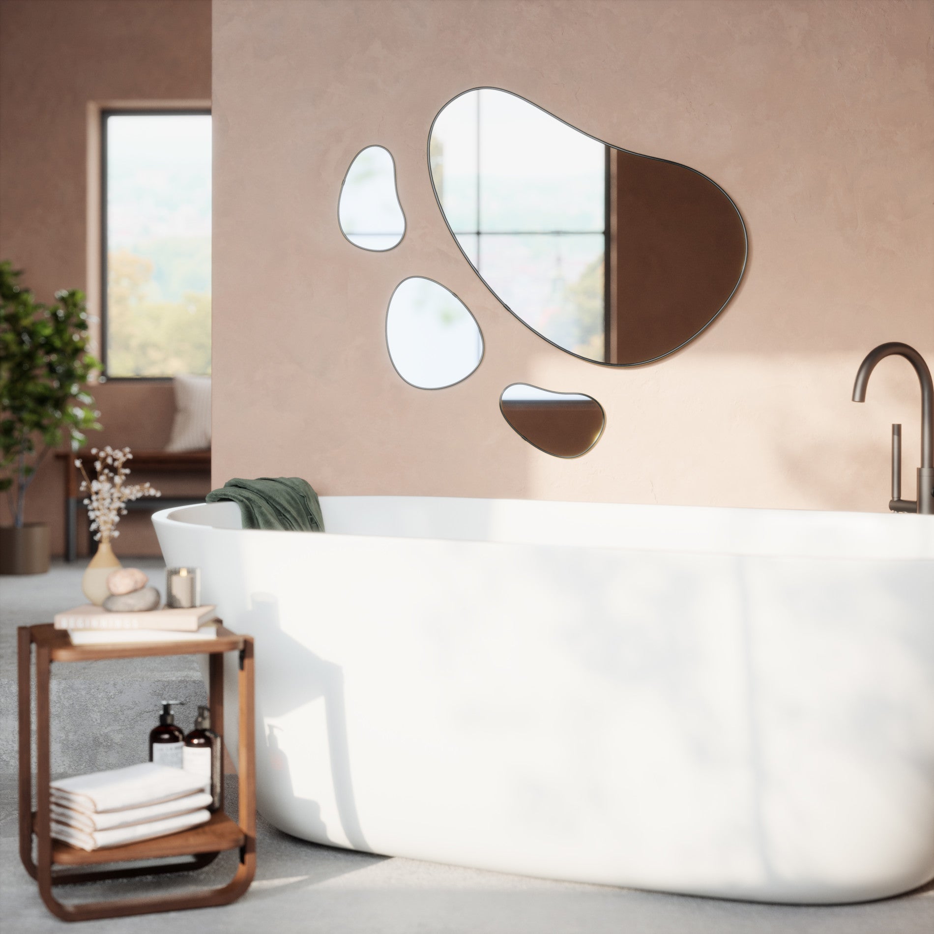 Miroirs muraux Hubba Pebble, lot de 3