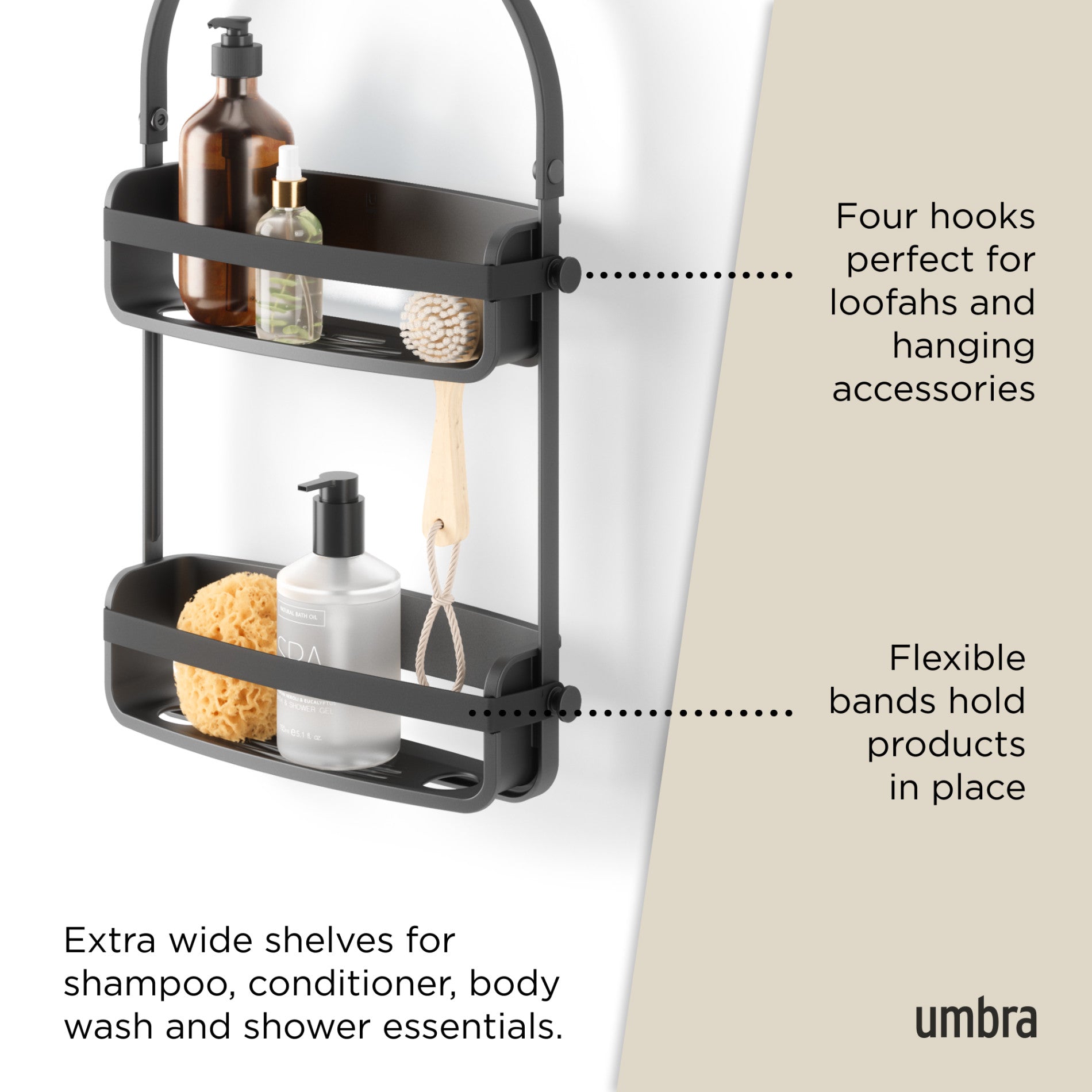 Étagère de douche flexible