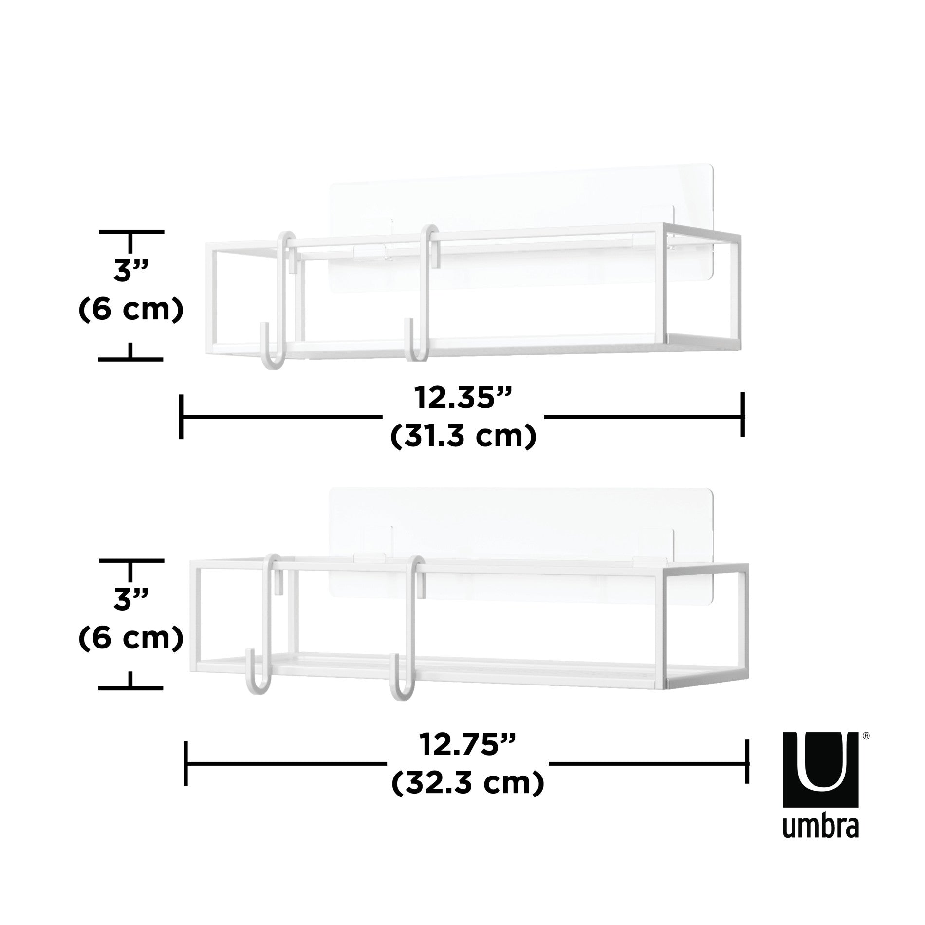 Bacs de douche adhésifs Cubiko, lot de 2
