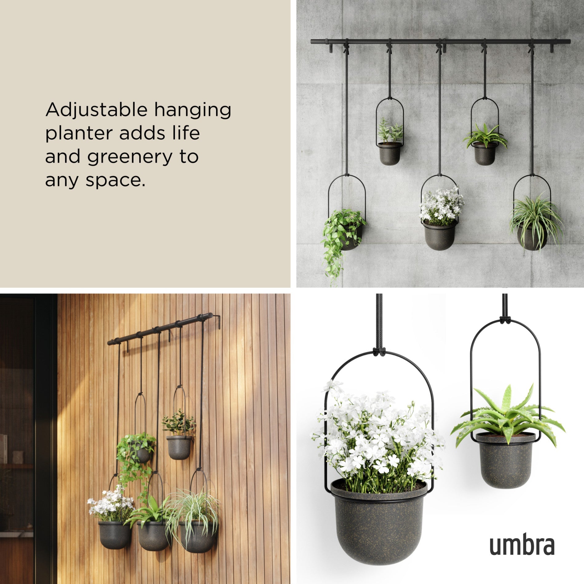 Jardinières suspendues Triflora, lot de 5