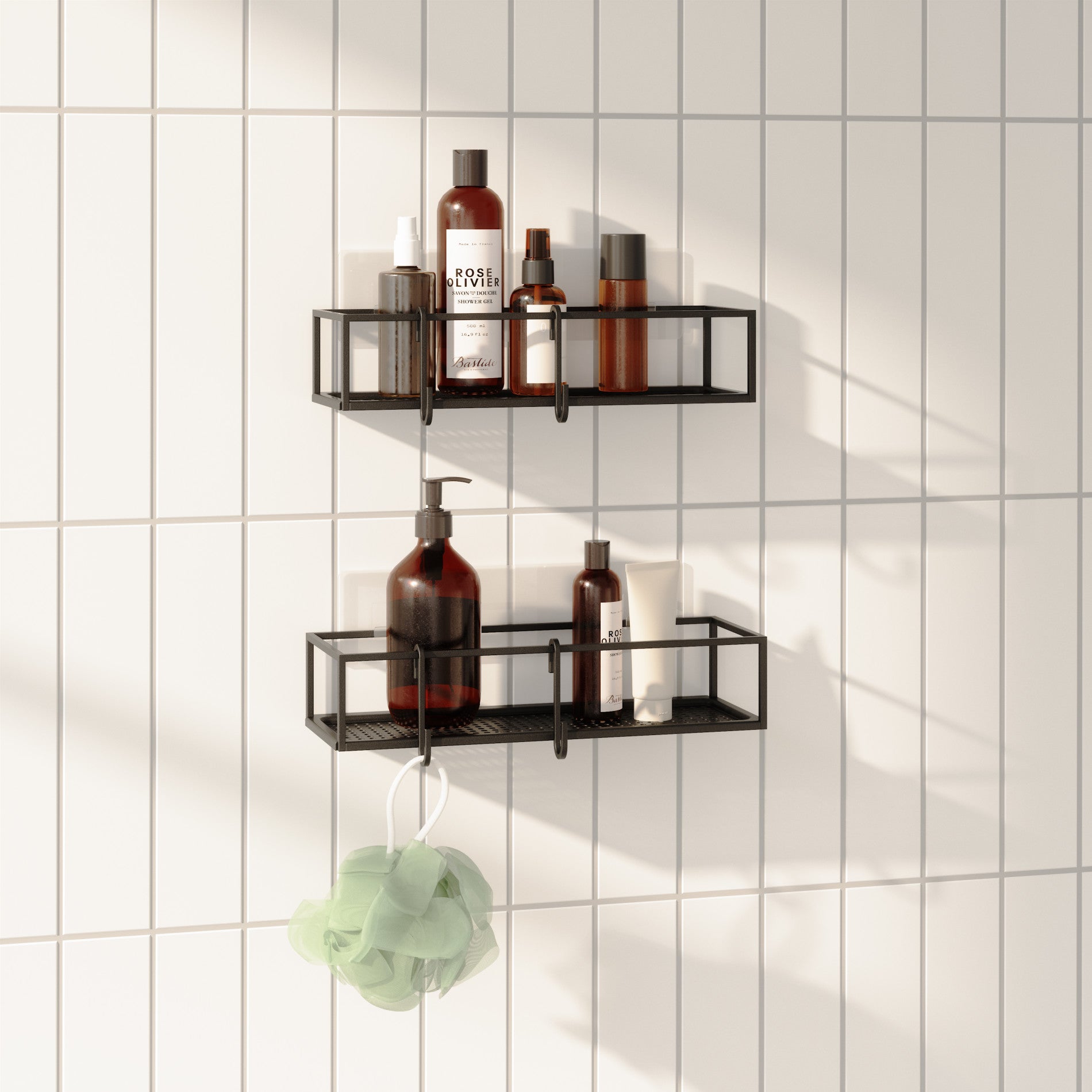 Bacs de douche adhésifs Cubiko, lot de 2