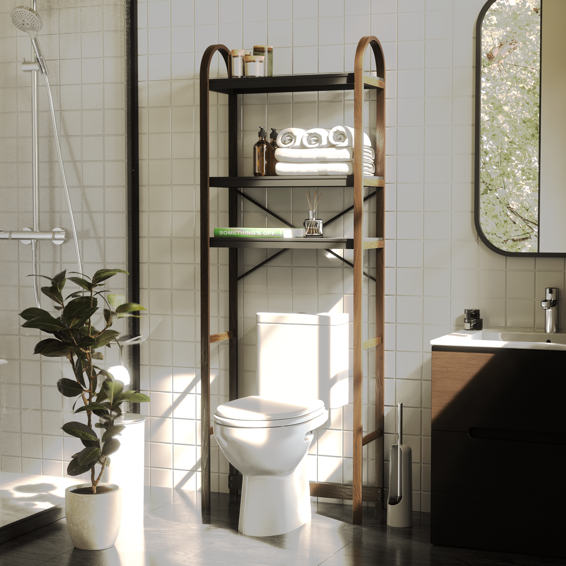 Étagère Bellwood au-dessus des toilettes