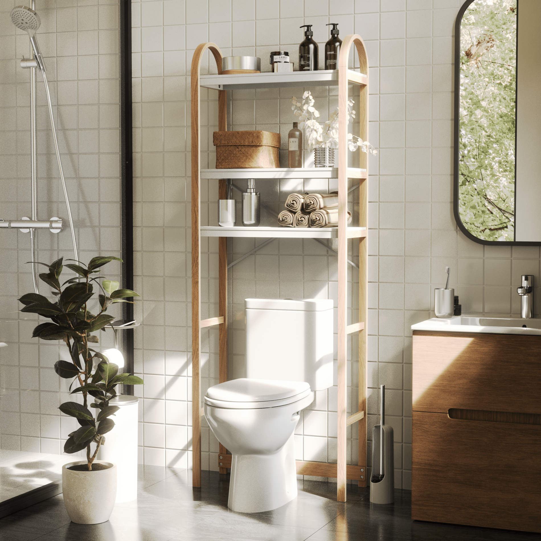 Étagère Bellwood au-dessus des toilettes