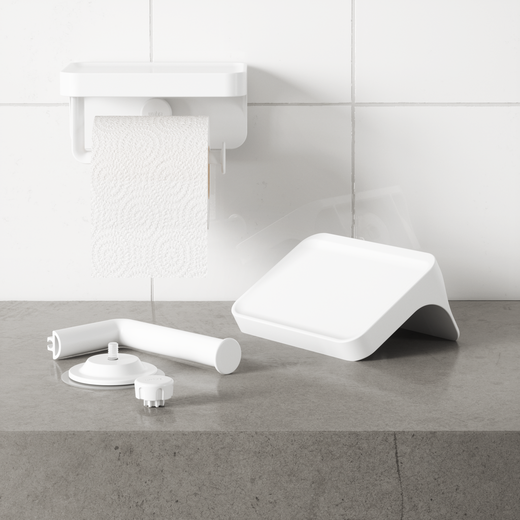 Porte-papier toilette adhésif flexible