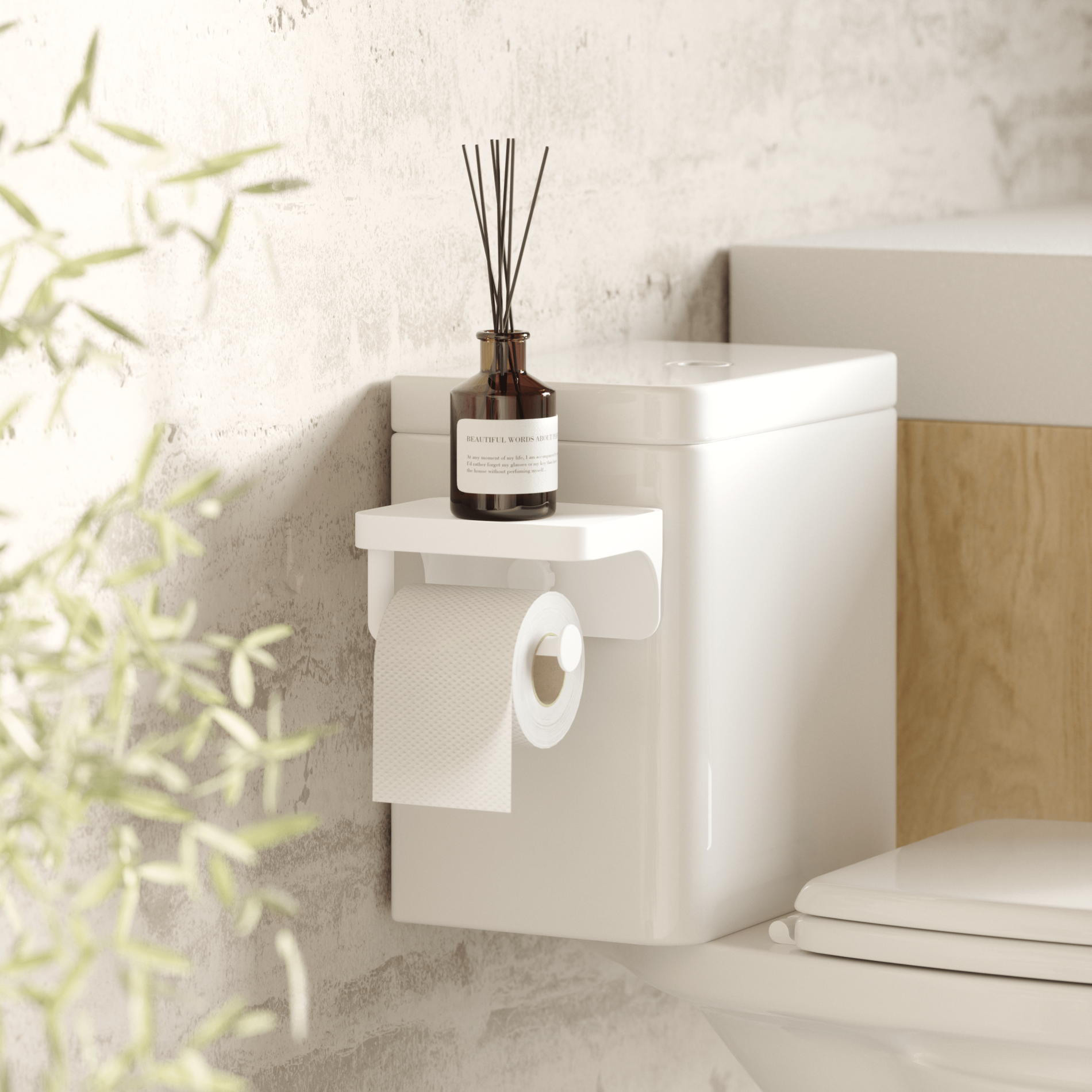 Porte-papier toilette adhésif flexible