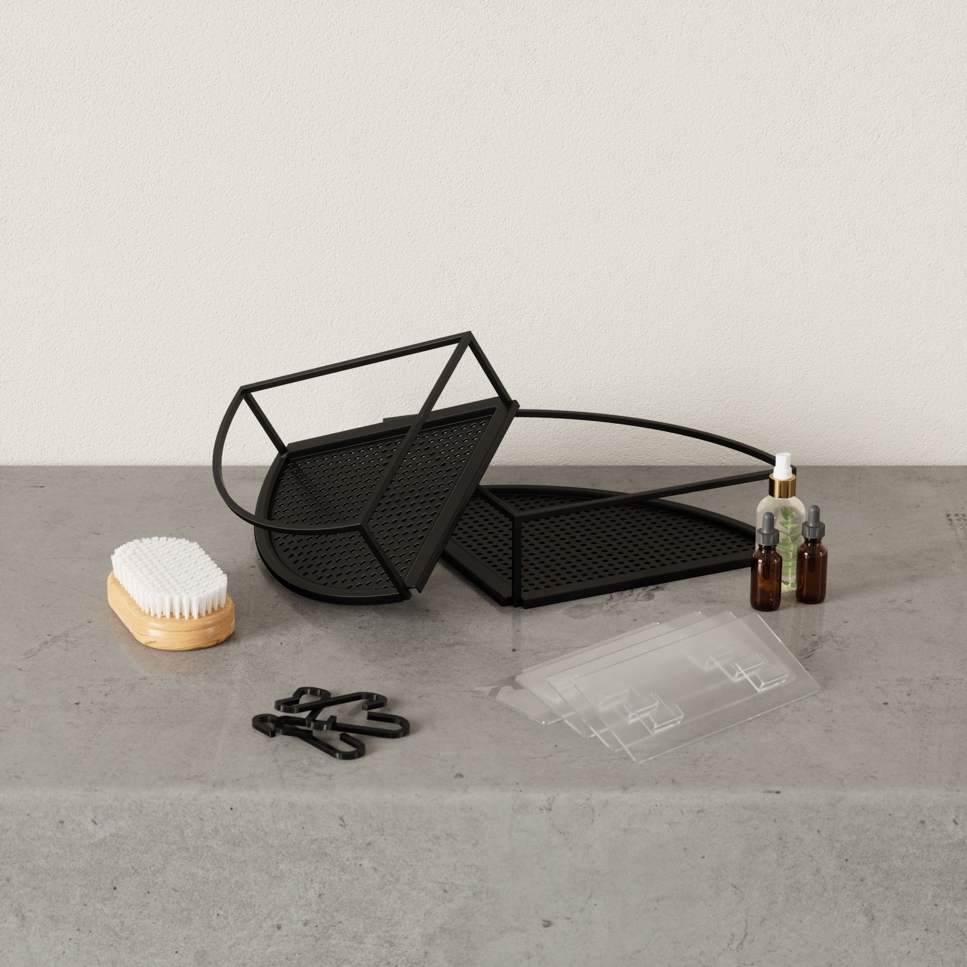 Corbeilles d'angle adhésives Cubiko, lot de 2
