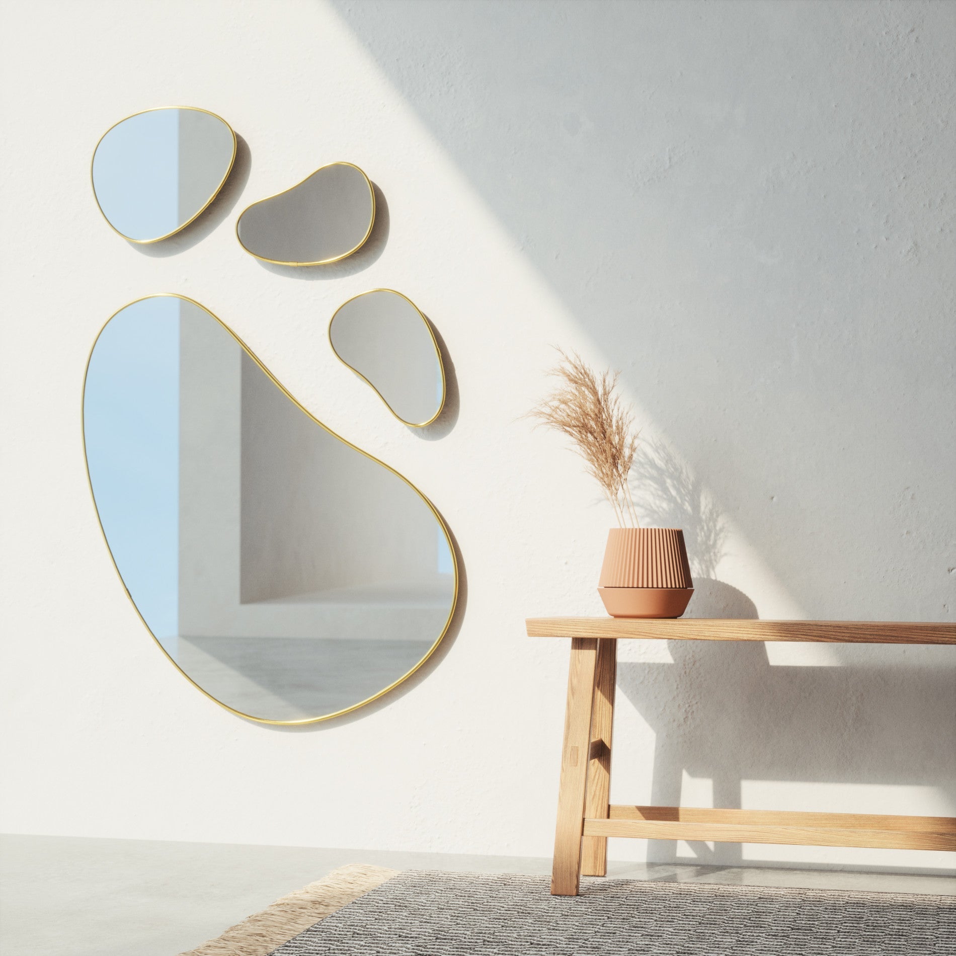 Miroirs muraux Hubba Pebble, lot de 3
