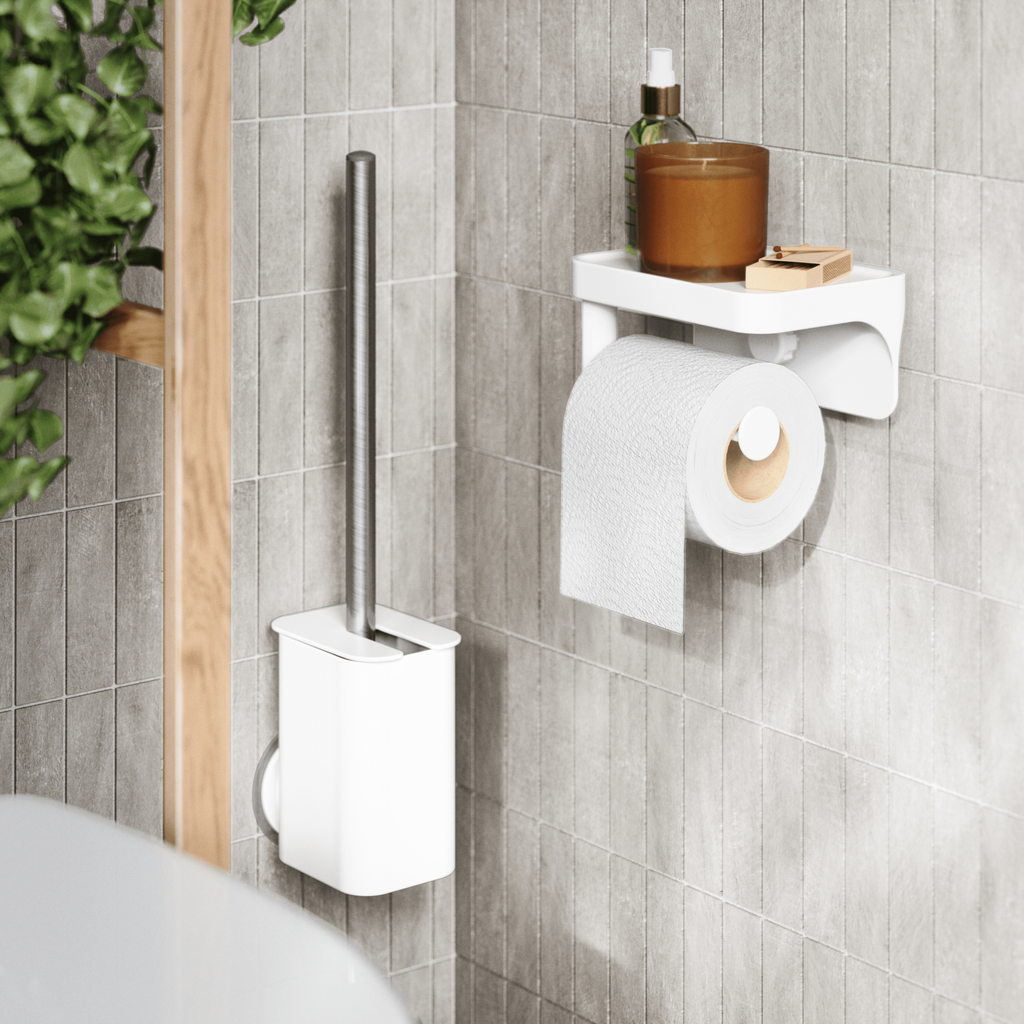 Porte-papier toilette adhésif flexible