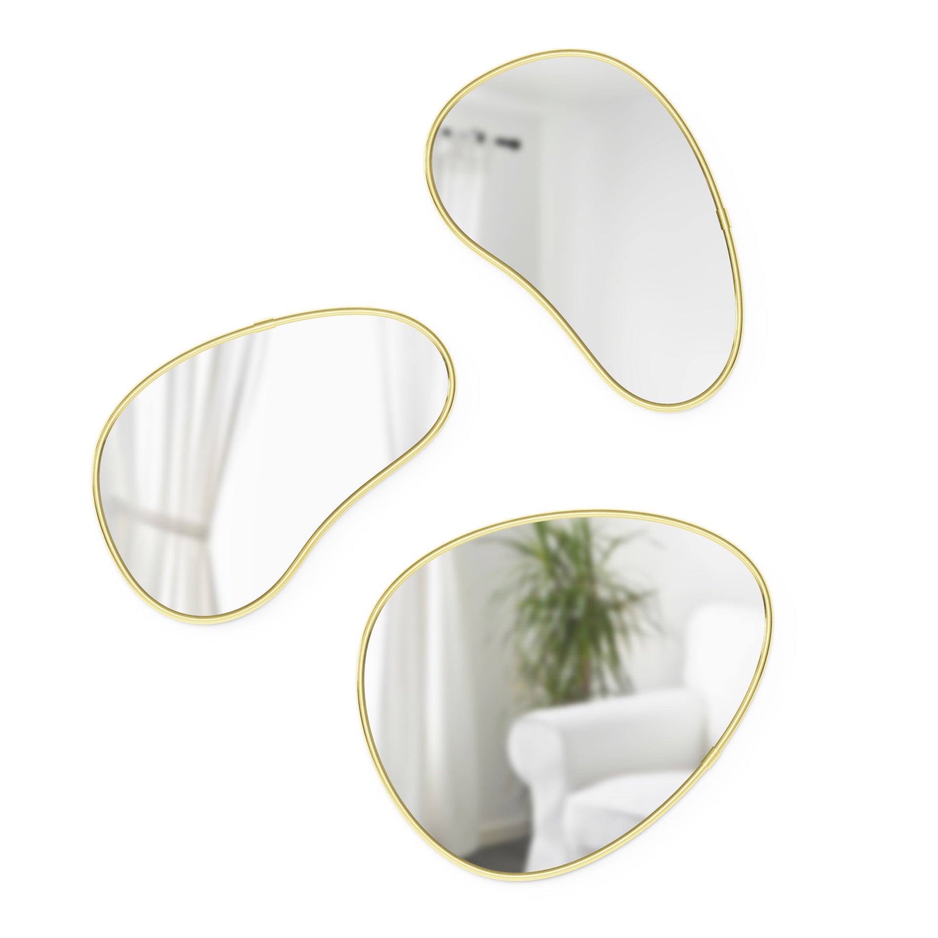 Miroirs muraux Hubba Pebble, lot de 3
