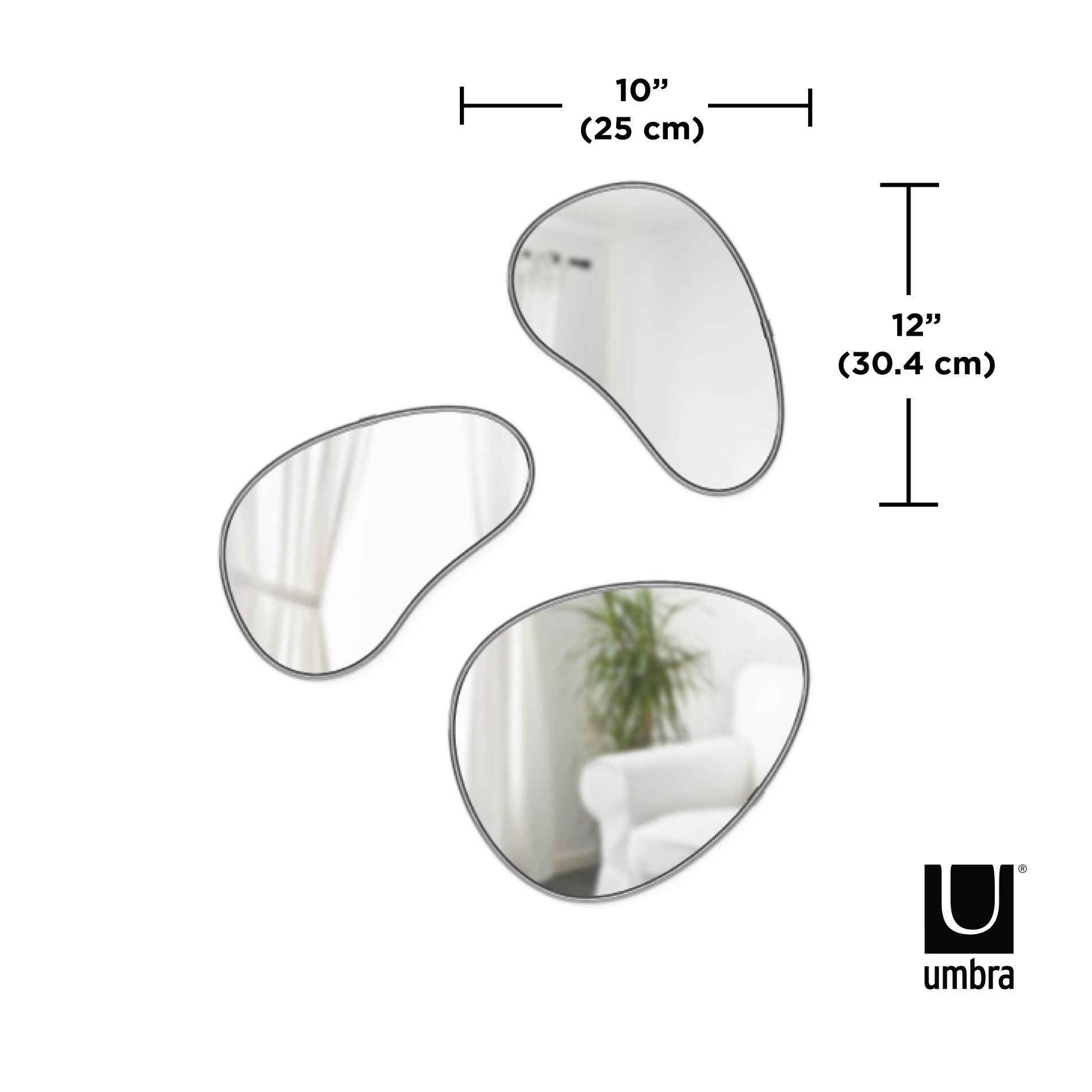 Miroirs muraux Hubba Pebble, lot de 3