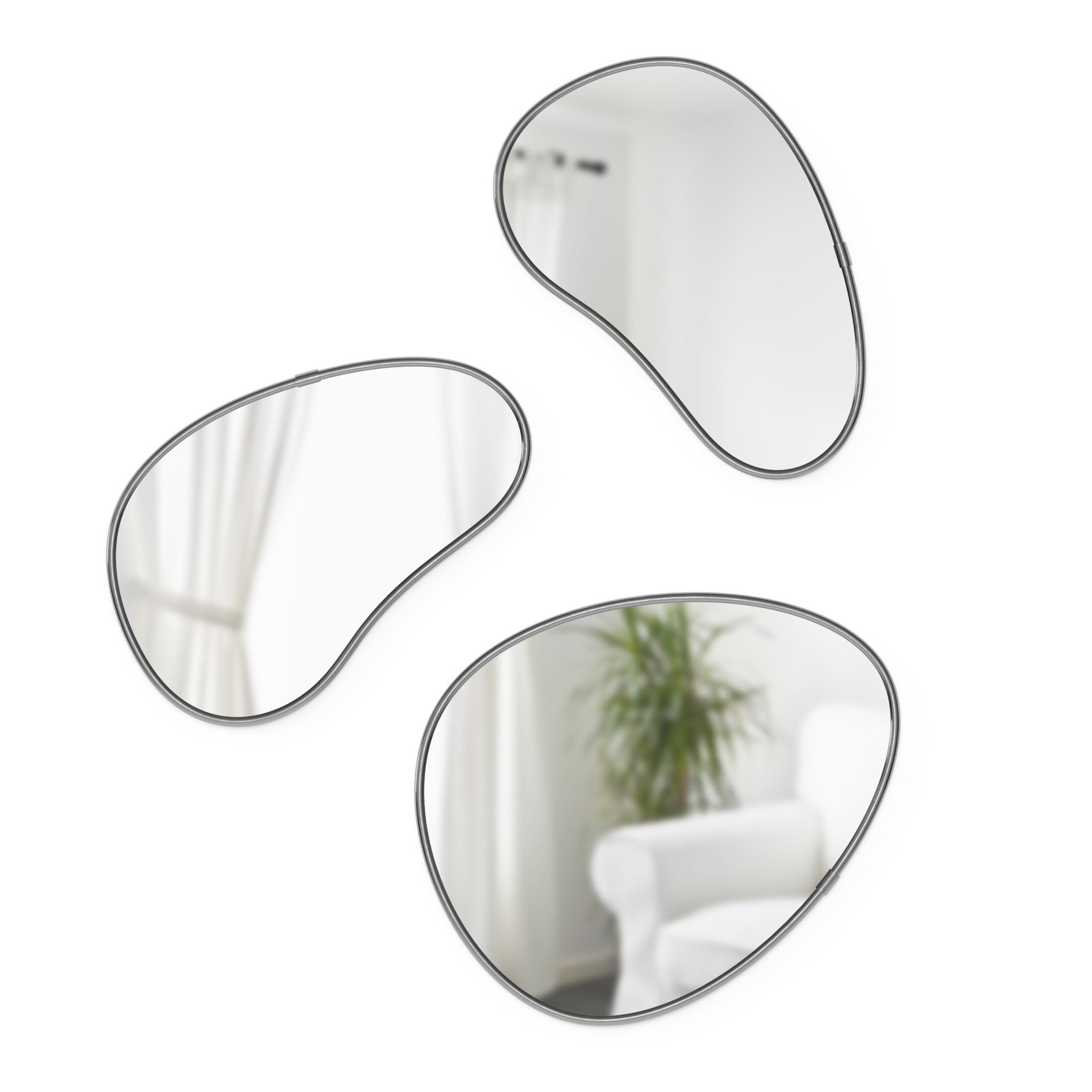 Miroirs muraux Hubba Pebble, lot de 3
