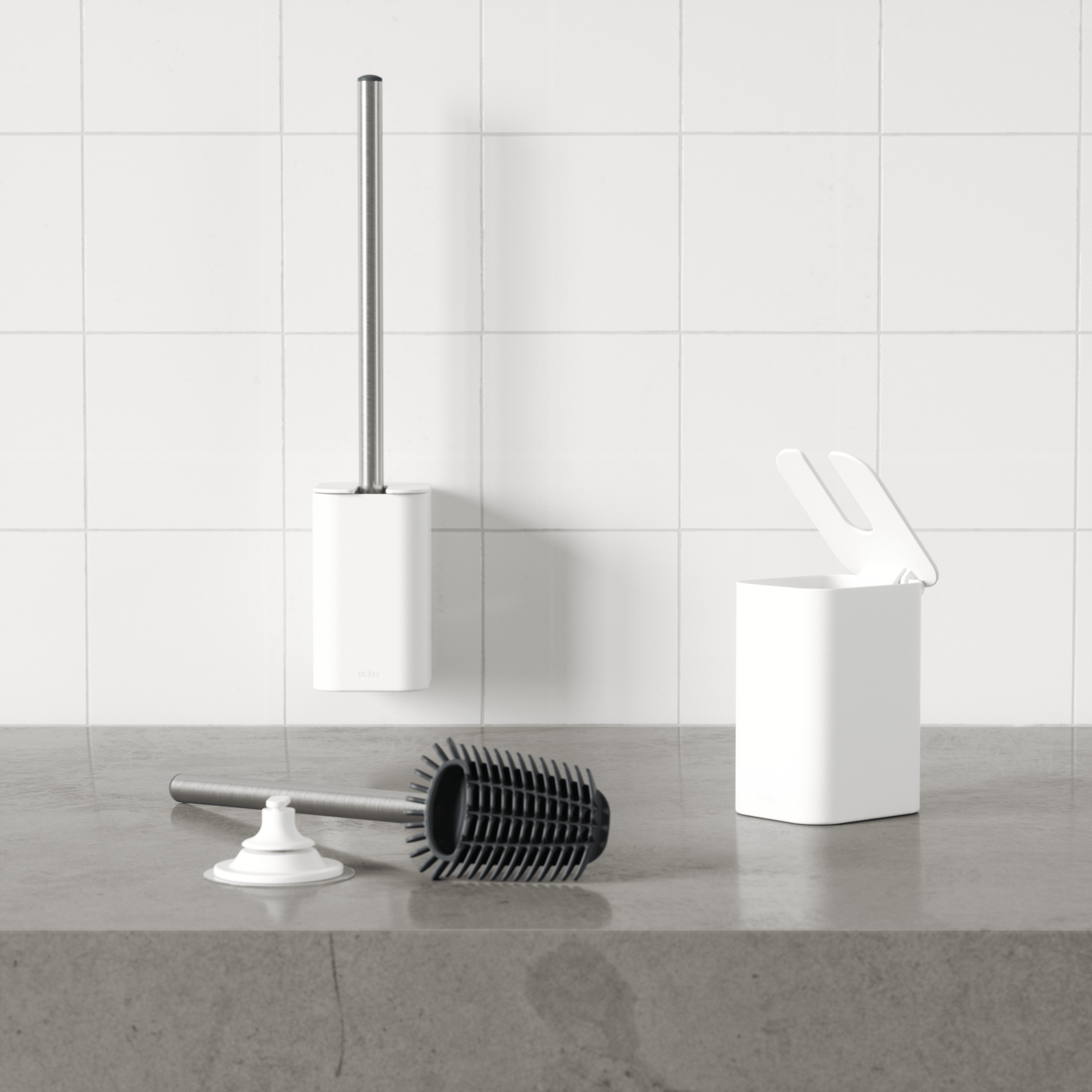 Brosse WC adhésive flexible