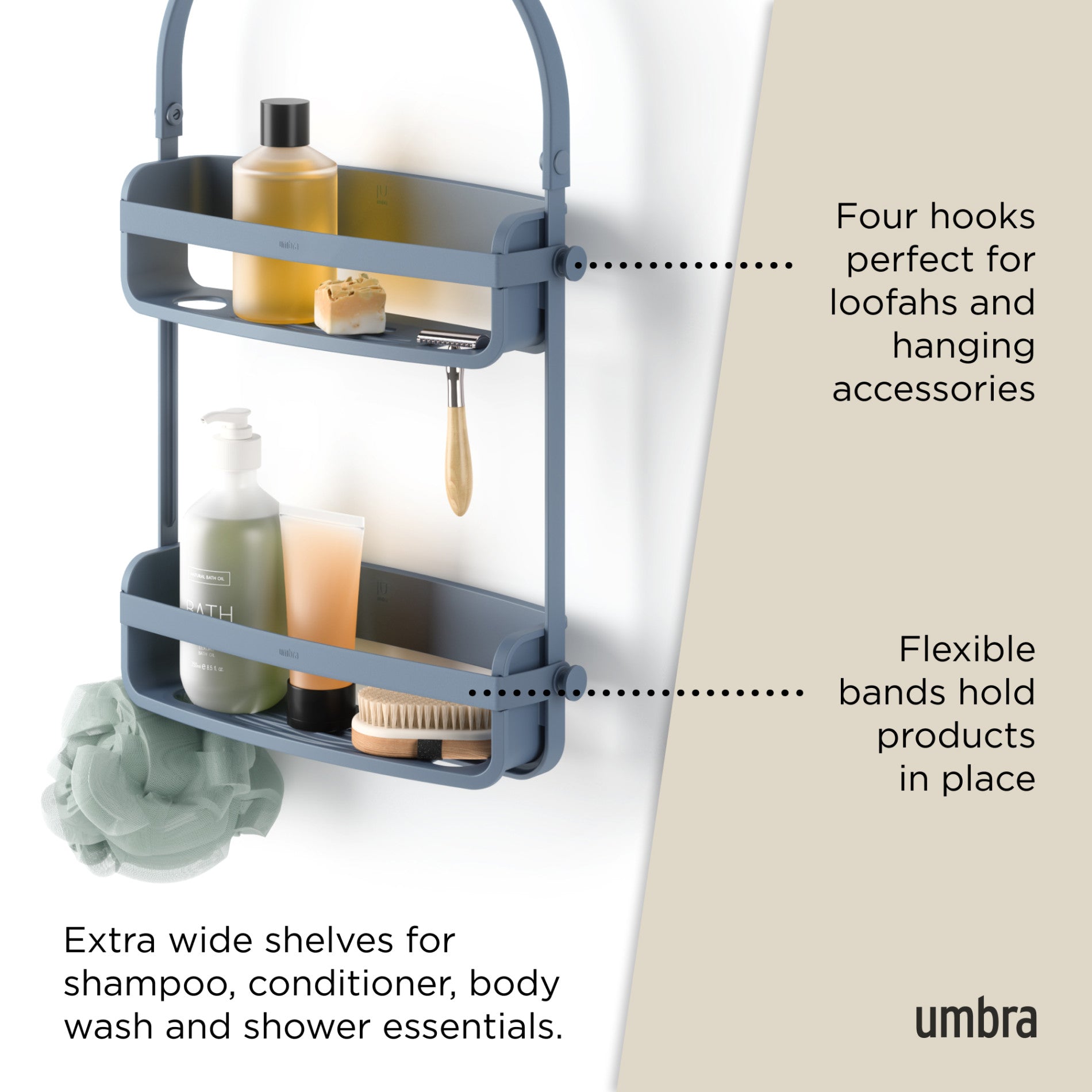 Étagère de douche flexible