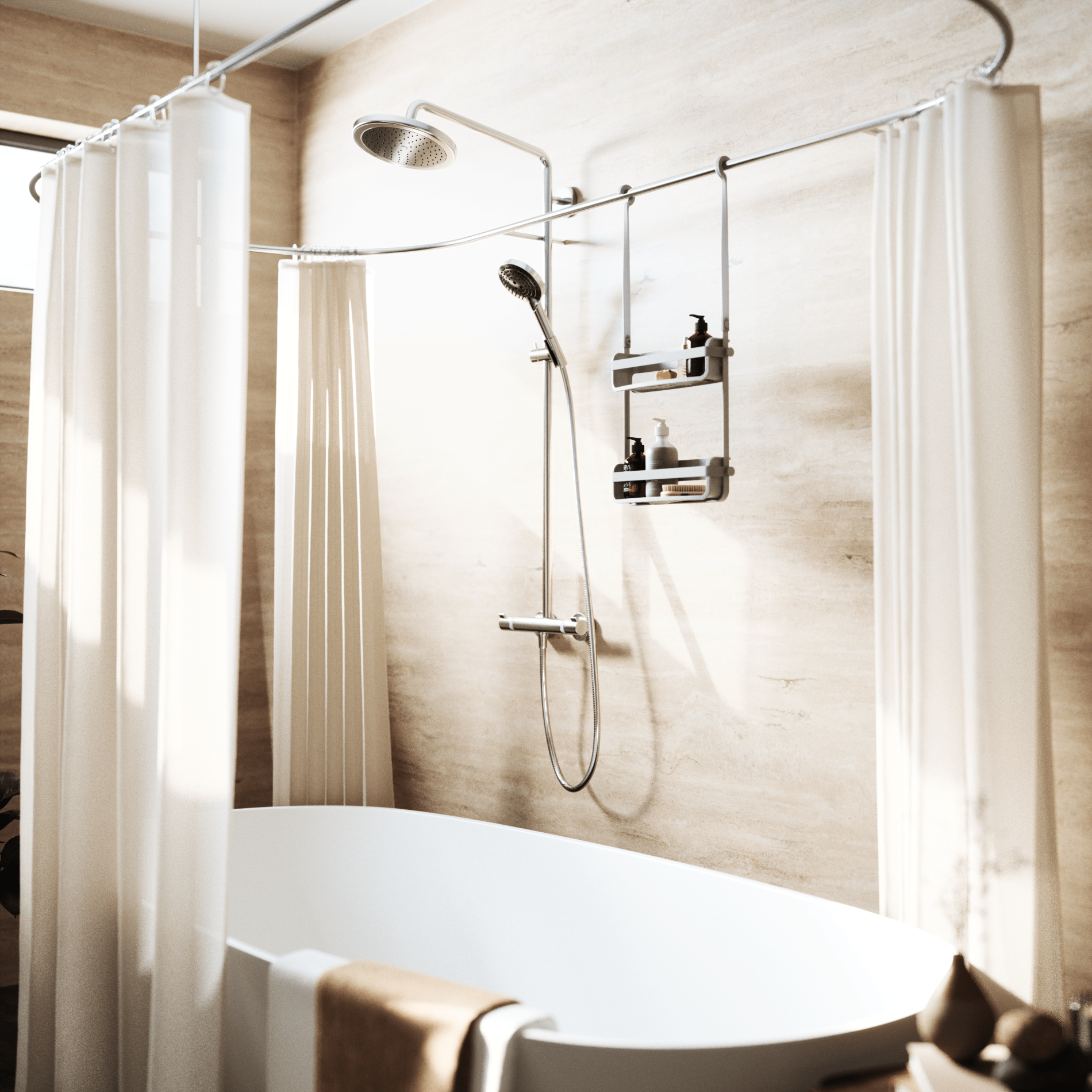 Étagère de douche flexible